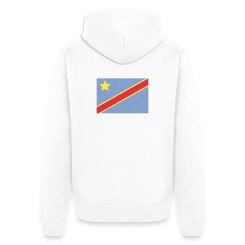 Congo flag - Unisex Premium Organic Zip Hoodie - white - Back - Thijin (182cm)