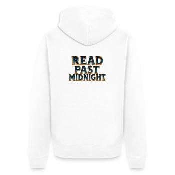 Nach Mitternacht lesen - Unisex Premium Bio Zip Hoodie - Weiß - Hinten - Thijin (182cm)