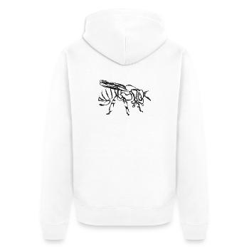 Black Bee – Instecte Illustration - Unisex Premium Organic Zip Hoodie - white - Back - Thijin (182cm)