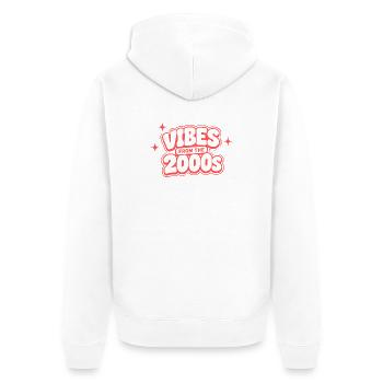 Ambiances des années 2000 - Veste à capuche bio Premium Unisexe - blanc - Dos - Thijin (182cm)