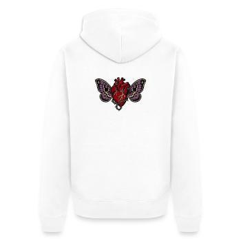 Art du papillon gothique Anatomique Heart - Veste à capuche bio Premium Unisexe - blanc - Dos - Thijin (182cm)