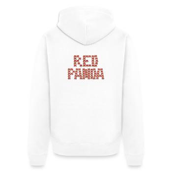 Typographie du panda rouge de dessins animés - Veste à capuche bio Premium Unisexe - blanc - Dos - Thijin (182cm)