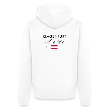 Klagenfurt am Wörthersee Koordinaten Souvenir - Unisex Premium Bio Zip Hoodie - Weiß - Hinten - Thijin (182cm)