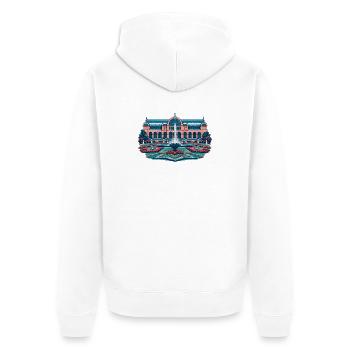 Flora Köln Risograph - Unisex Premium Bio Zip Hoodie - Weiß - Hinten - Thijin (182cm)