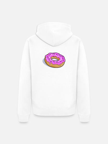 Pink Glasierter Donut PopArt - Unisex Premium Bio Zip Hoodie - Weiß