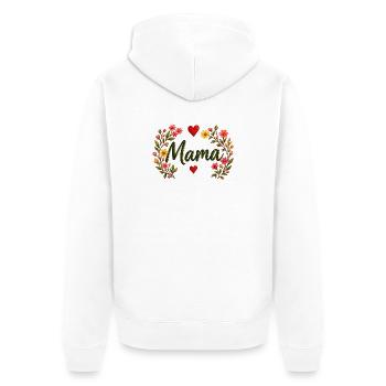 Watercolor Floral Mama Cute Mother's Day T-Shirt - Unisex Premium Bio Zip Hoodie - Weiß - Hinten - Thijin (182cm)