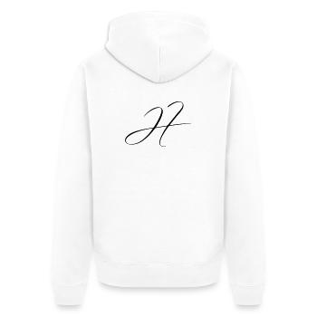 Name mit Anfangsbuchstabe H Hannah Henry Henrik - Unisex Premium Bio Zip Hoodie - Weiß - Hinten - Thijin (182cm)