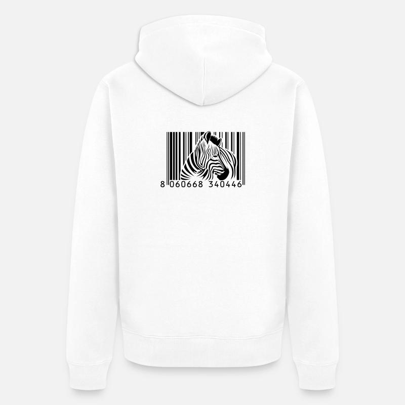 Barcode Zebra - Unisex Premium Bio Zip Hoodie - Weiß
