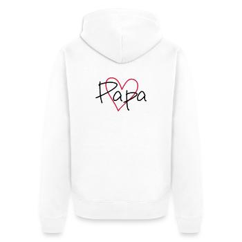 Heart Papa Papamotiv - Unisex Premium Organic Zip Hoodie - white - Back - Thijin (182cm)