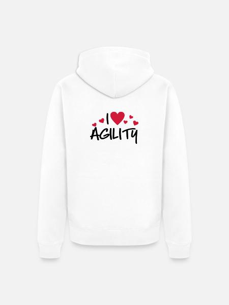 Agility - Unisex Premium Organic Zip Hoodie - white