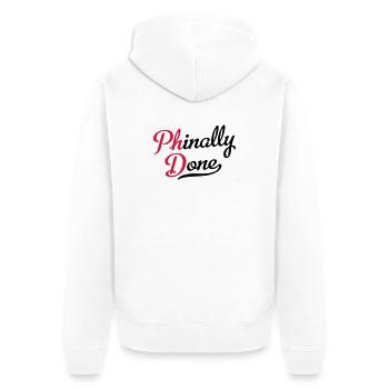 Doktortitel - Unisex Premium Bio Zip Hoodie - Weiß - Hinten - Thijin (182cm)