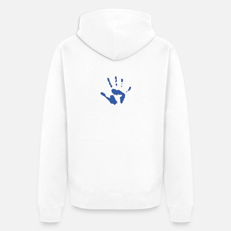 Empreinte de main - Veste à capuche bio Premium Unisexe - blanc