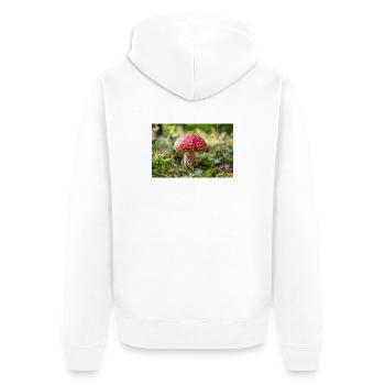 Fliegenpilz - Unisex Premium Bio Zip Hoodie - Weiß - Hinten - Thijin (182cm)