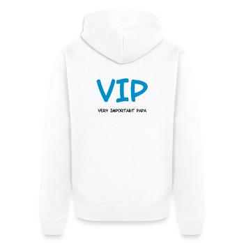 Very Important Papa :) - Unisex Premium Organic Zip Hoodie - white - Back - Thijin (182cm)