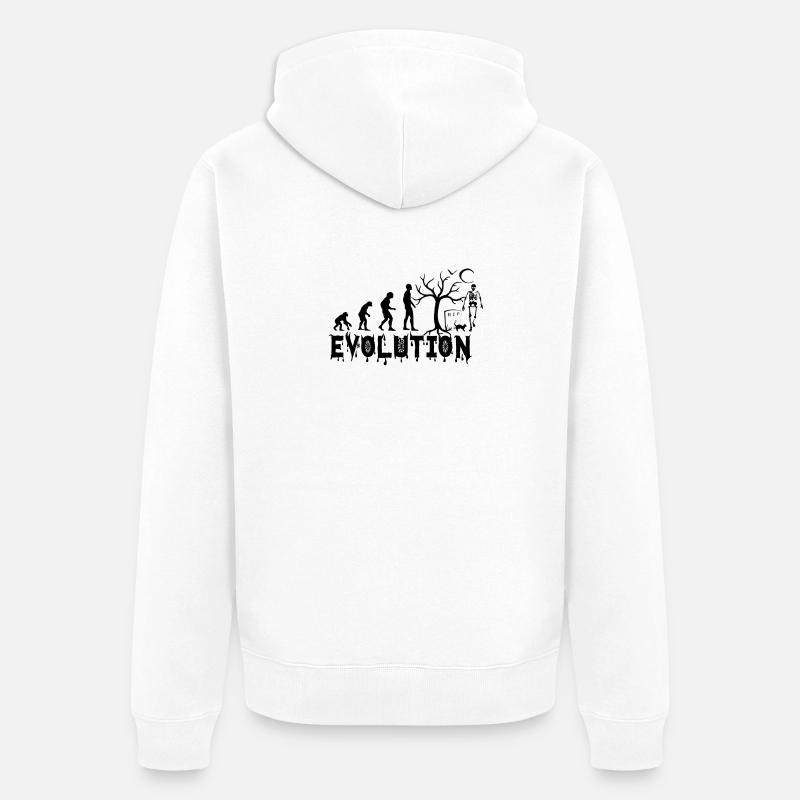 Cadeau EVOLUTION HALLOWEEN - Veste à capuche bio Premium Unisexe - blanc