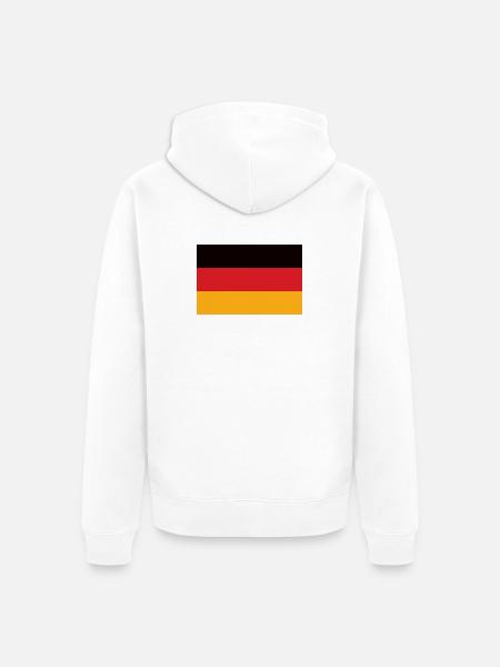 Germany Tricolor Flag - Unisex Premium Organic Zip Hoodie - white
