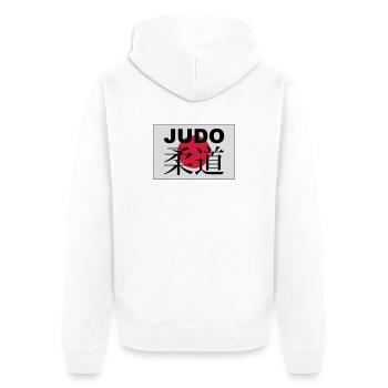 judo - Unisex Premium Bio Zip Hoodie - Weiß - Hinten - Thijin (182cm)