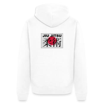 jiu jitsu - Unisex Premium Bio Zip Hoodie - Weiß - Hinten - Thijin (182cm)