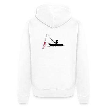 angler angeln fischen - Unisex Premium Bio Zip Hoodie - Weiß - Hinten - Thijin (182cm)