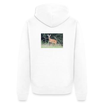 Forêt de cerfs - Veste à capuche bio Premium Unisexe - blanc - Dos - Thijin (182cm)