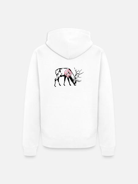 Cerf broutant - Veste à capuche bio Premium Unisexe - blanc