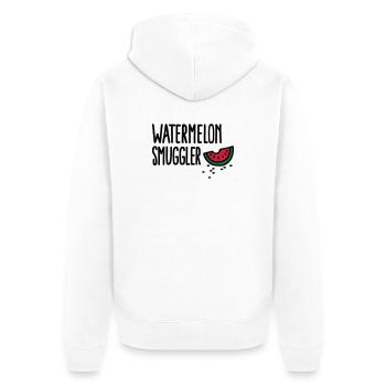Watermelon smuggler - Unisex Premium Bio Zip Hoodie - Weiß - Hinten - Thijin (182cm)