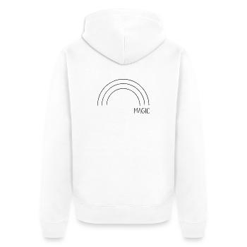 Magic Regenbogen - Unisex Premium Bio Zip Hoodie - Weiß - Hinten - Thijin (182cm)