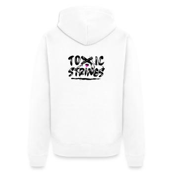 Toxic Strings 2 Farben - Unisex Premium Bio Zip Hoodie - Weiß - Hinten - Thijin (182cm)
