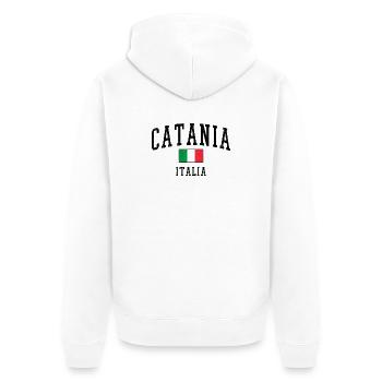 Design Catania avec drapeau et lettres Italies - Veste à capuche bio Premium Unisexe - blanc - Dos - Thijin (182cm)