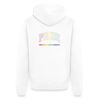 Pride. Love is Love - Unisex Premium Organic Zip Hoodie - white - Back - Thijin (182cm)
