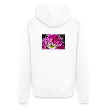 pinke Dahlie Blüte rosa Blume Poster - Unisex Premium Bio Zip Hoodie - Weiß - Hinten - Thijin (182cm)