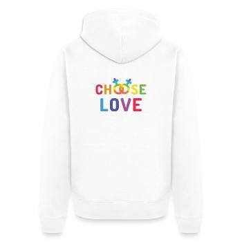 Pride Month LGBT - Liebe - Unisex Premium Bio Zip Hoodie - Weiß - Hinten - Thijin (182cm)