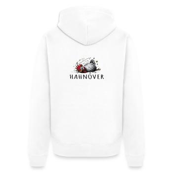 hahnover hangover illustration hendl hahn - Unisex Premium Bio Zip Hoodie - Weiß - Hinten - Thijin (182cm)