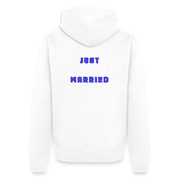 PAAR. ICH HABE GERADE GEHEIRATET. Junggesellinnenabschied. VALENTINSTAG. MARIES - Unisex Premium Bio Zip Hoodie - Weiß - Hinten - Thijin (182cm)