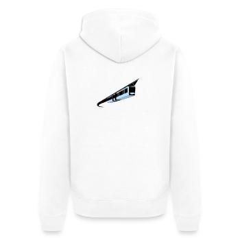 Wuppertal Schwebebahn bunt - Unisex Premium Bio Zip Hoodie - Weiß - Hinten - Thijin (182cm)
