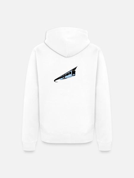 Wuppertal Schwebebahn bunt - Unisex Premium Bio Zip Hoodie - Weiß