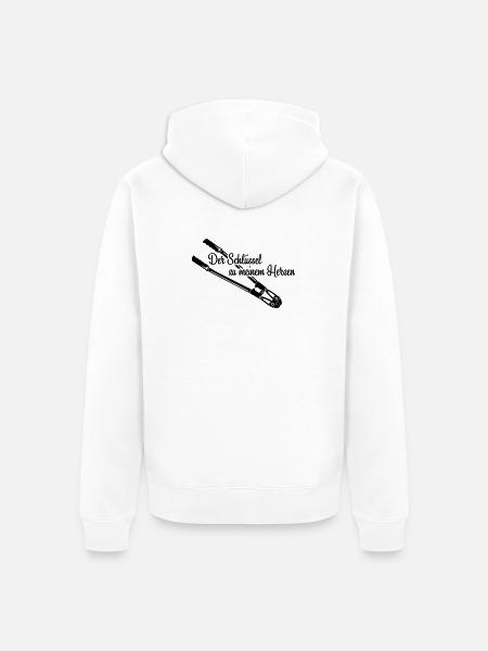 Schlüssel zum Herz Love - Unisex Premium Bio Zip Hoodie - Weiß