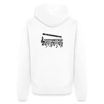 Blockflöten-Musik-Logo - Unisex Premium Bio Zip Hoodie - Weiß - Hinten - Thijin (182cm)
