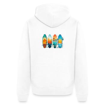 Planches Surf - Veste à capuche bio Premium Unisexe - blanc - Dos - Thijin (182cm)