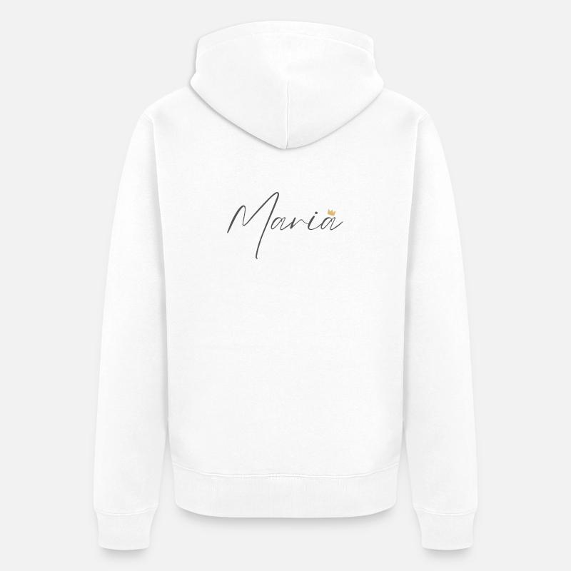Chemise Princesse Maria – Nom avec la lettre M - Veste à capuche bio Premium Unisexe - blanc
