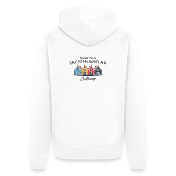 Zoutkamp, Groningue, Pays-Bas, maisons colorées - Veste à capuche bio Premium Unisexe - blanc - Dos - Thijin (182cm)