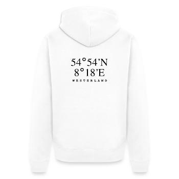 Westerland - Unisex Premium Bio Zip Hoodie - Weiß - Hinten - Thijin (182cm)