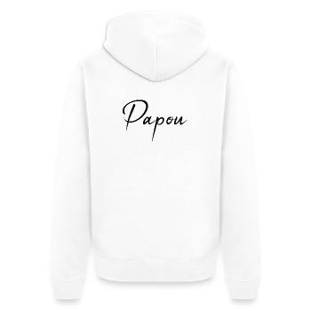 PAPUAN. DAD. FATHER'S DAY. HAPPY FATHER'S DAY - Unisex Premium Organic Zip Hoodie - white - Back - Thijin (182cm)
