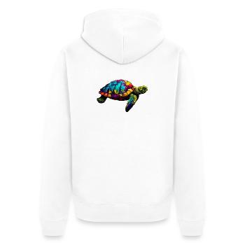 Schildkröte - Unisex Premium Bio Zip Hoodie - Weiß - Hinten - Thijin (182cm)