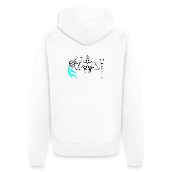 Alpha Aquarius Deluxe - Unisex Premium Bio Zip Hoodie - Weiß - Hinten - Thijin (182cm)