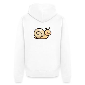Schnecke - Unisex Premium Bio Zip Hoodie - Weiß - Hinten - Thijin (182cm)