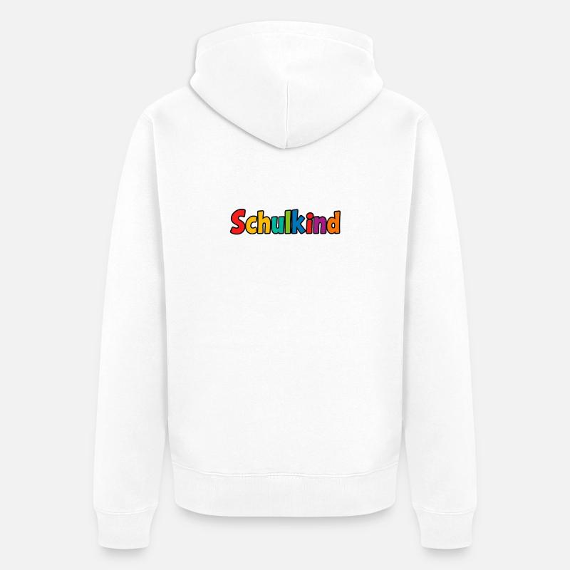 Écolier coloré - Veste à capuche bio Premium Unisexe - blanc
