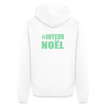 WEIHNACHTEN. FROHE WEIHNACHTEN. FROHE WEIHNACHTEN. WEIHNACHTSMANN - Unisex Premium Bio Zip Hoodie - Weiß - Hinten - Thijin (182cm)