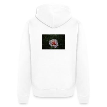 Rose mosaic in the night green - Unisex Premium Organic Zip Hoodie - white - Back - Thijin (182cm)