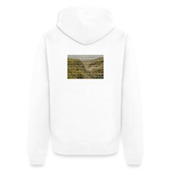 Canyon en maille géométrique - Veste à capuche bio Premium Unisexe - blanc - Dos - Thijin (182cm)